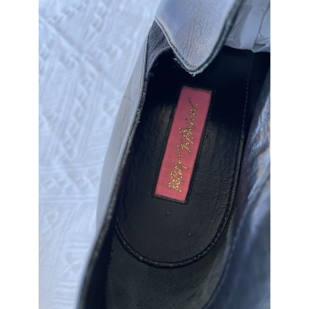 Vero Cuoio X Betsey Johnson Ankle Bootie Black Leather Peek Side High Heel US 7M - Picture 8 of 11